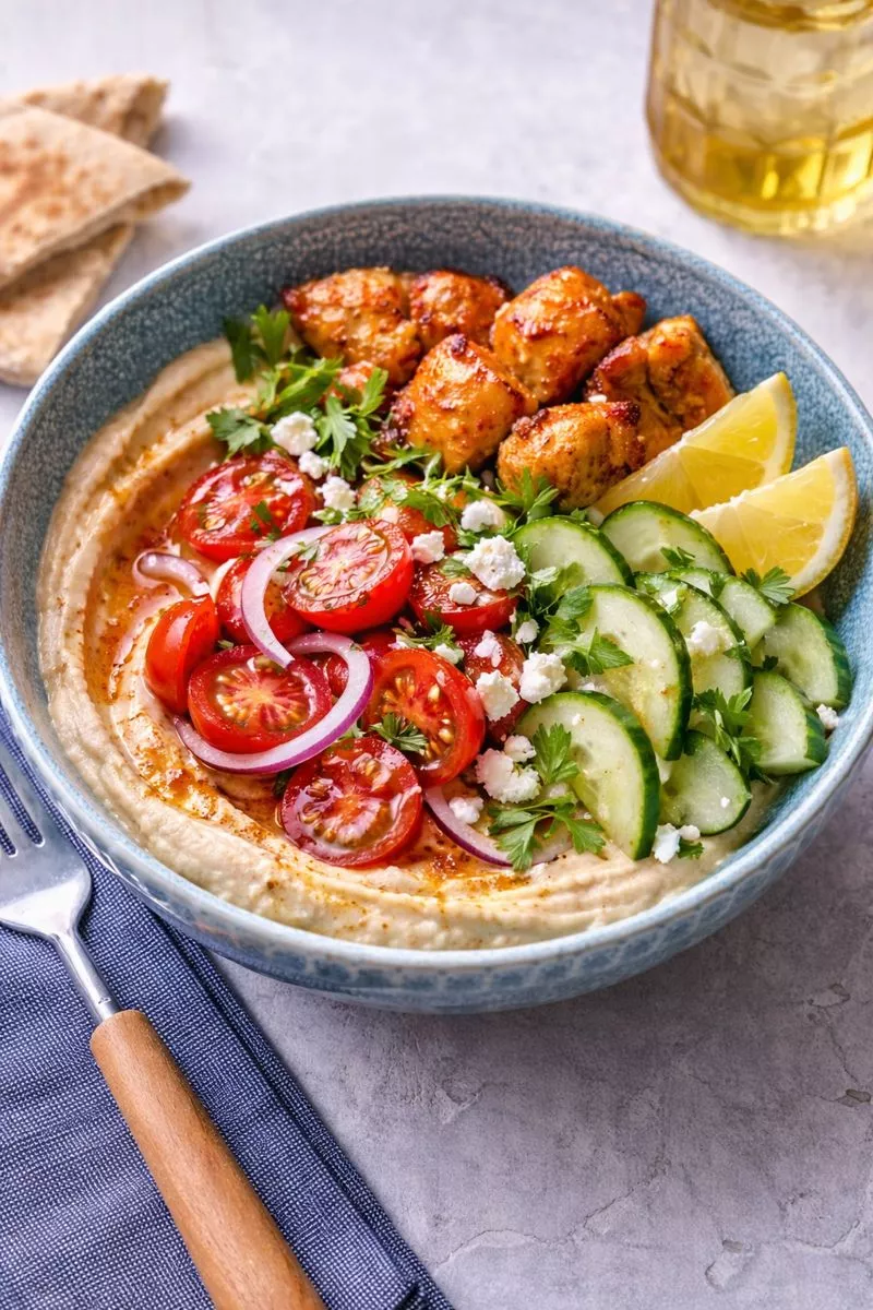 Chicken Hummus Bowls