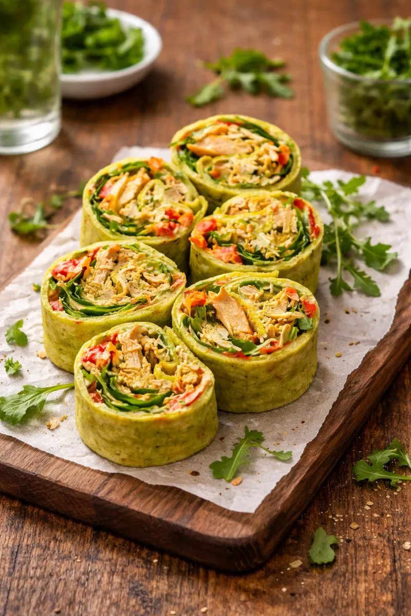 Chicken Pesto Pinwheel Flatbread