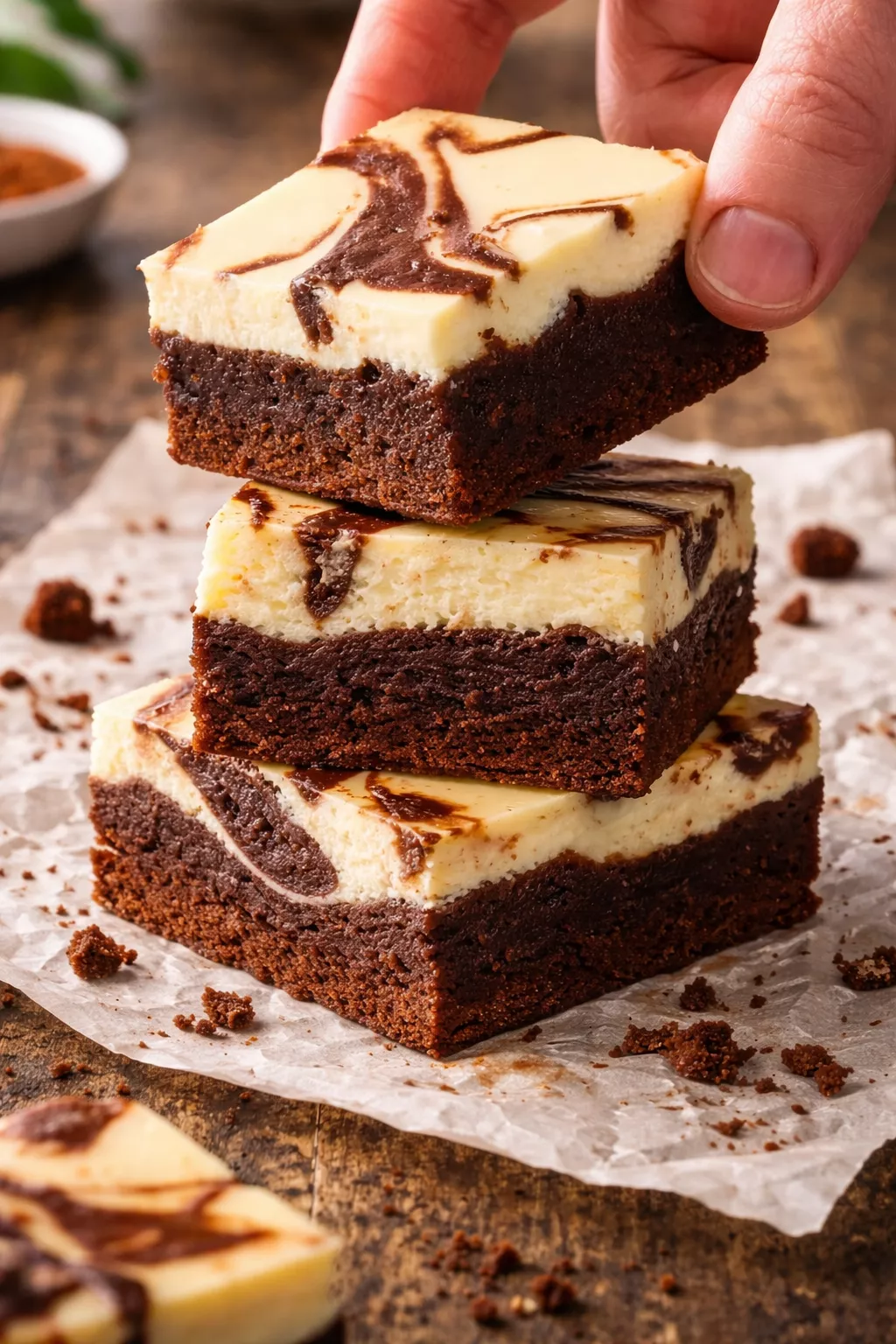 High-Protein Cheesecake Swirl Brownies